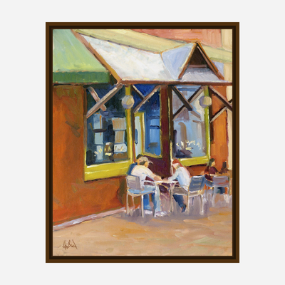 Athens Cafe Artist Enhanced Canvas Print by John Beard Collection - product image 7 for Resin Society