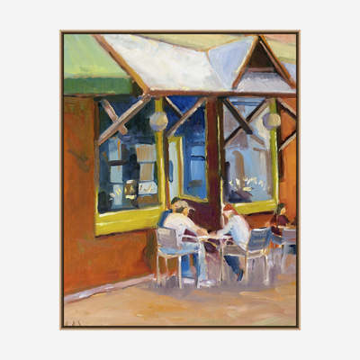 Athens Cafe Artist Enhanced Canvas Print by John Beard Collection - product image 8 for Resin Society