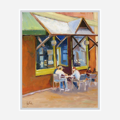 Athens Cafe Artist Enhanced Canvas Print by John Beard Collection - product image 6 for Resin Society