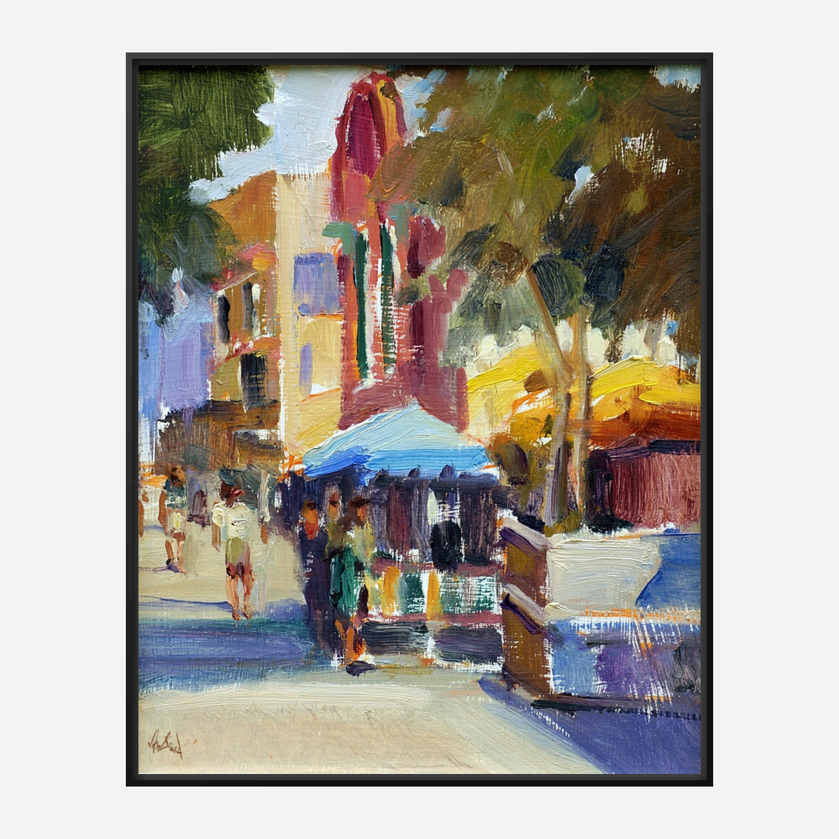 Athens Street Scene Artist Enhanced Canvas Print by John Beard Collection - product image 2 for Resin Society