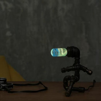 EP Light Blue Resin LED Bulb with unique handcrafted blue resin design