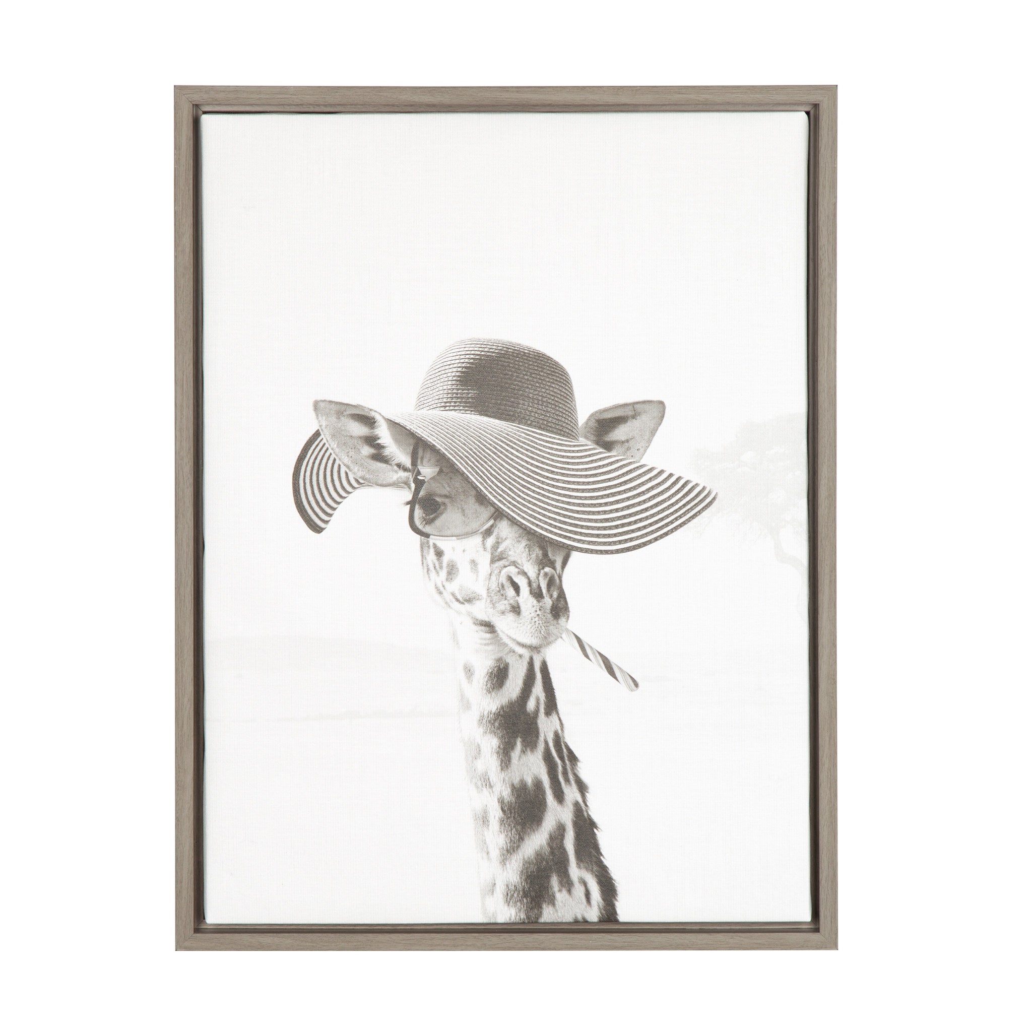 Sylvie Sarifa Giraffe Framed Canvas by Simon Te of Tai Prints by kateandlaurel - main product image for Resin Society