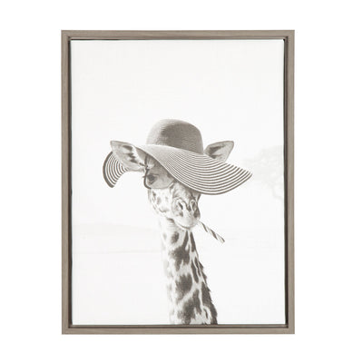Sylvie Sarifa Giraffe Framed Canvas by Simon Te of Tai Prints by kateandlaurel - main product image for Resin Society