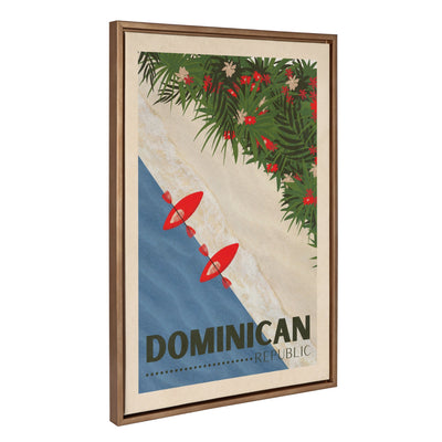 Sylvie Travel Poster Dominican Republic Framed Canvas by kateandlaurel - product image 2 for Resin Society