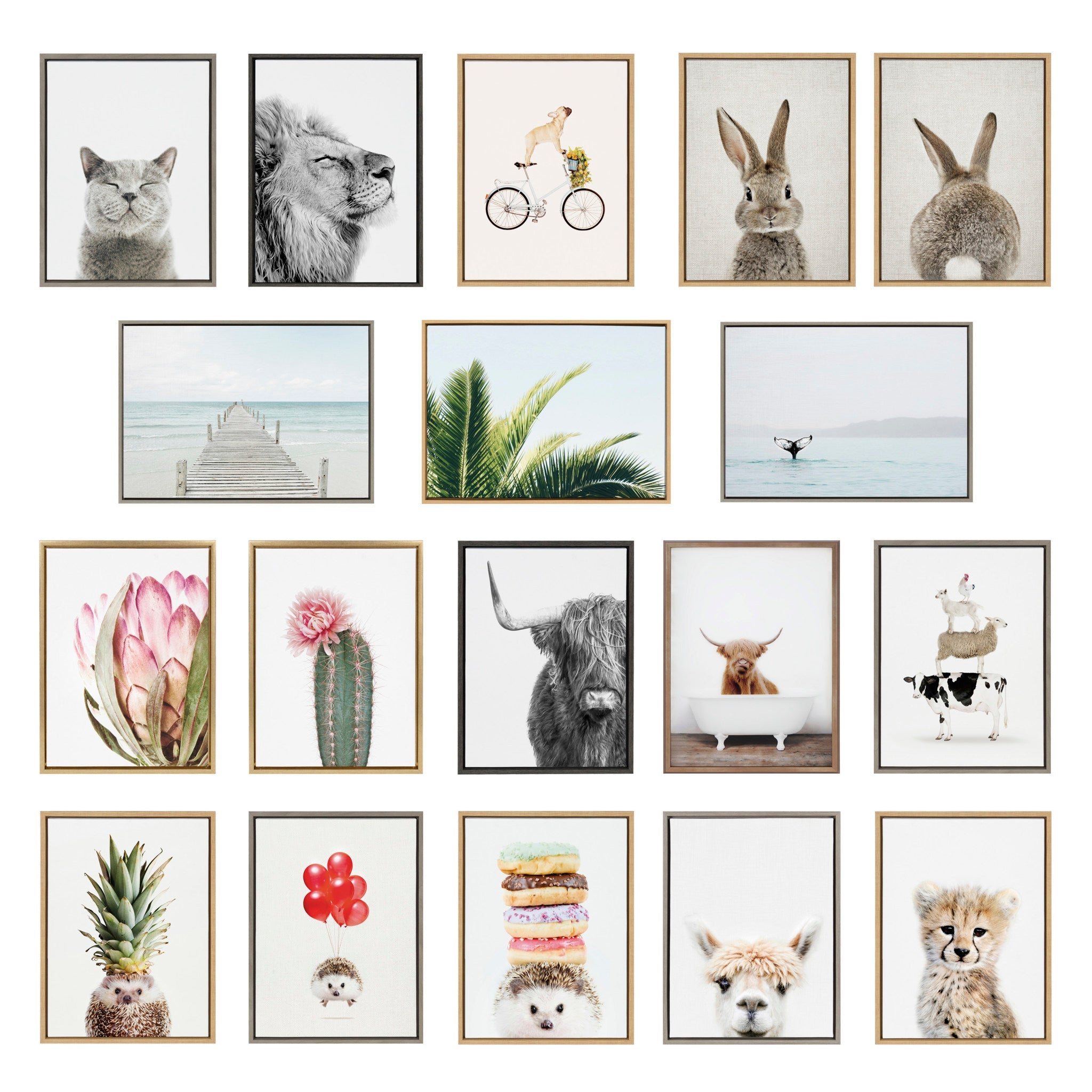 Sylvie Pudgy Bunny in Floral Bubble Bath Framed Canvas by Amy Peterson Art Studio
