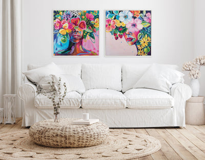 Sylvie Beaded She Was A Curious Mind Framed Canvas by Rachel Christopoulos