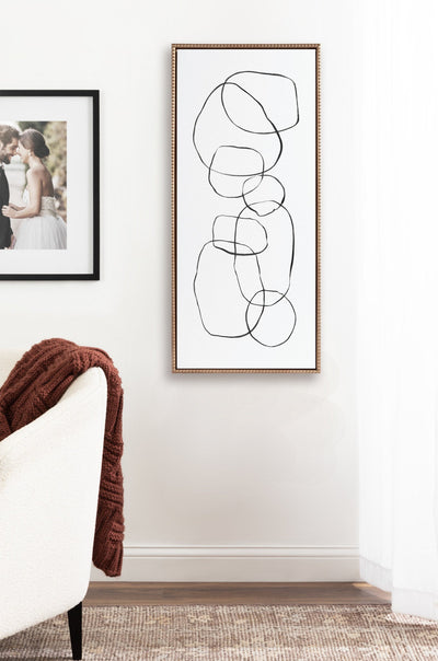 Sylvie Beaded Dancing Circles Framed Canvas by Teju Reval