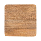 Square wooden tea table top with natural light brown grain and rounded corners, viewed from above on a white background.