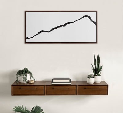 Sylvie Elevated Abstract Minimalist Mountain Landscape Framed Canvas