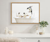 Sylvie Penguins In Bubble Bath Neutral Style Framed Canvas by kateandlaurel - product image 4 for Resin Society