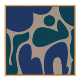 Sylvie Groovy Happy Abstract Blue and Green Framed Canvas by kateandlaurel - product image 2 for Resin Society