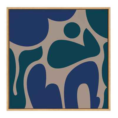Sylvie Groovy Happy Abstract Blue and Green Framed Canvas by kateandlaurel - product image 2 for Resin Society