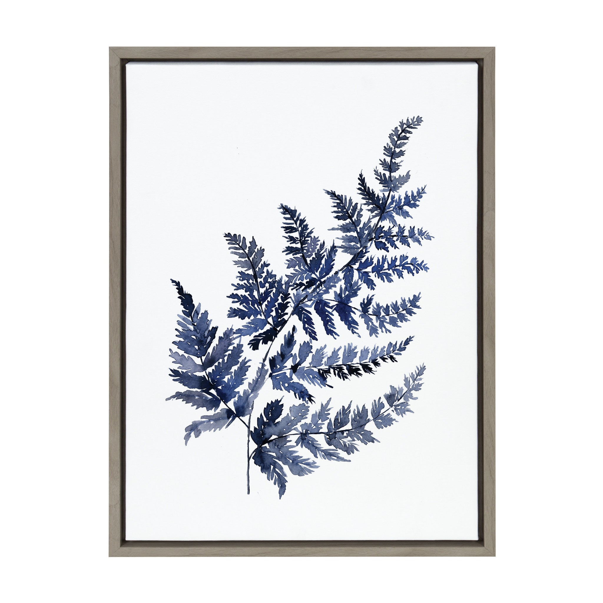 Sylvie Botanical Fern Indigo Framed Canvas by kateandlaurel - product image 2 for Resin Society