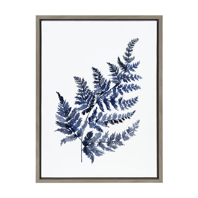 Sylvie Botanical Fern Indigo Framed Canvas by kateandlaurel - product image 2 for Resin Society