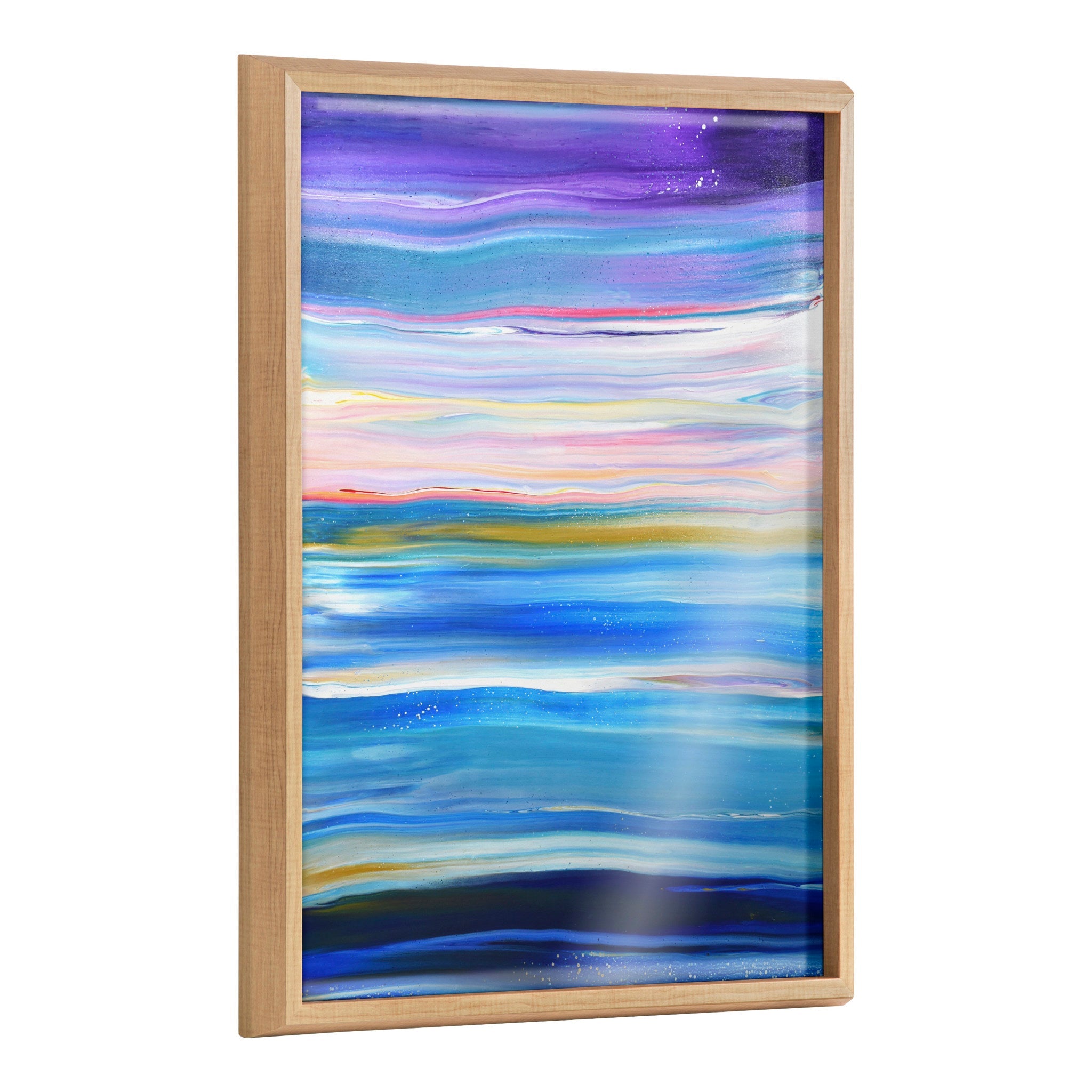 Blake Seaside Serenity framed printed art by Xizhou Xie displayed on a white wall