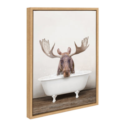 Sylvie Moose Rustic Bubble Bath Framed Canvas by kateandlaurel - product image 13 for Resin Society