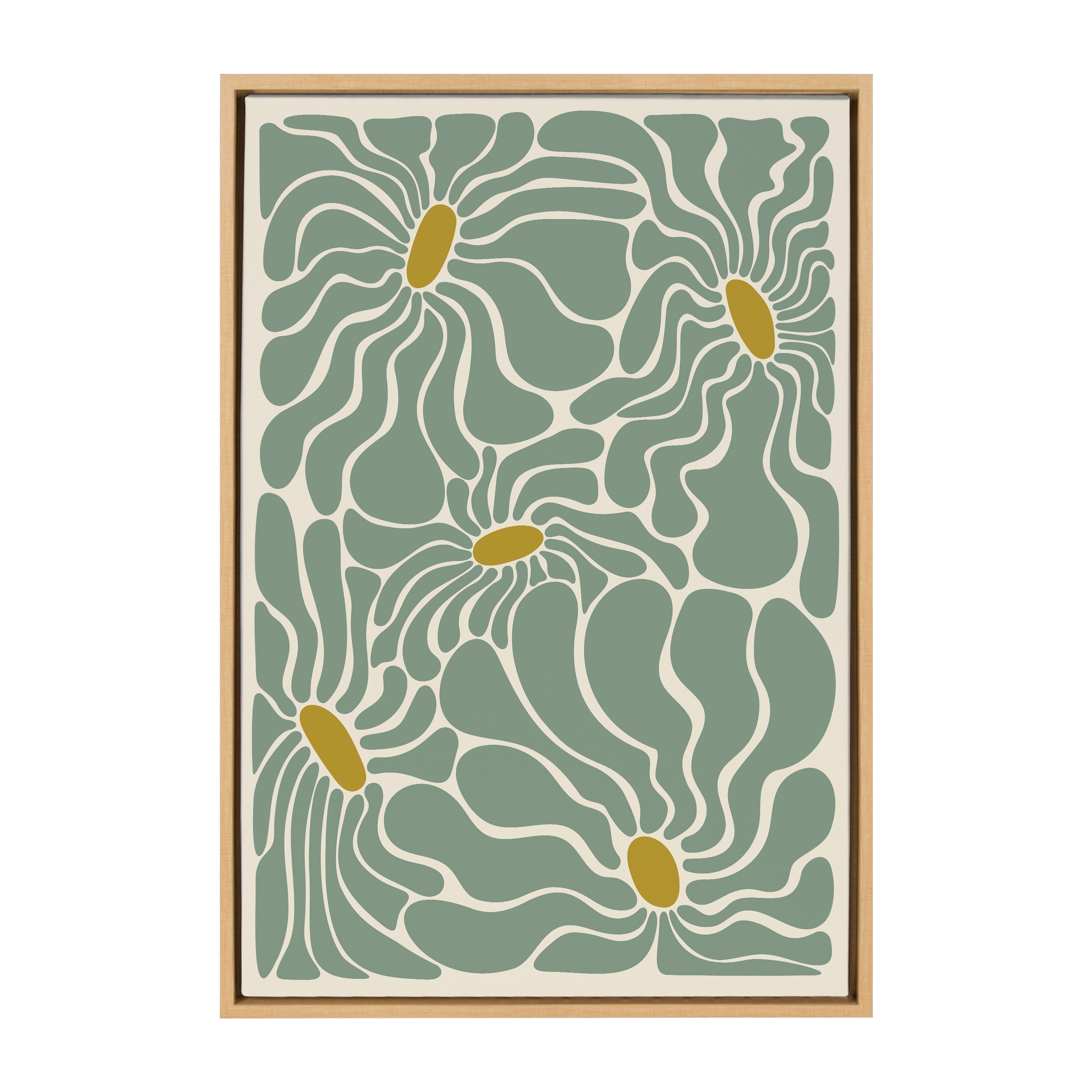 Sylvie Fluid Flowers 1 Framed Canvas by Carrie Cantwell