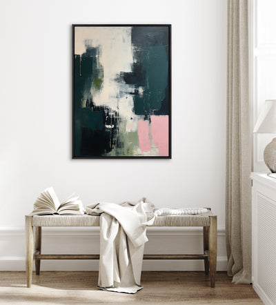 Sylvie Emerald Blush Framed Canvas by Amy Lighthall