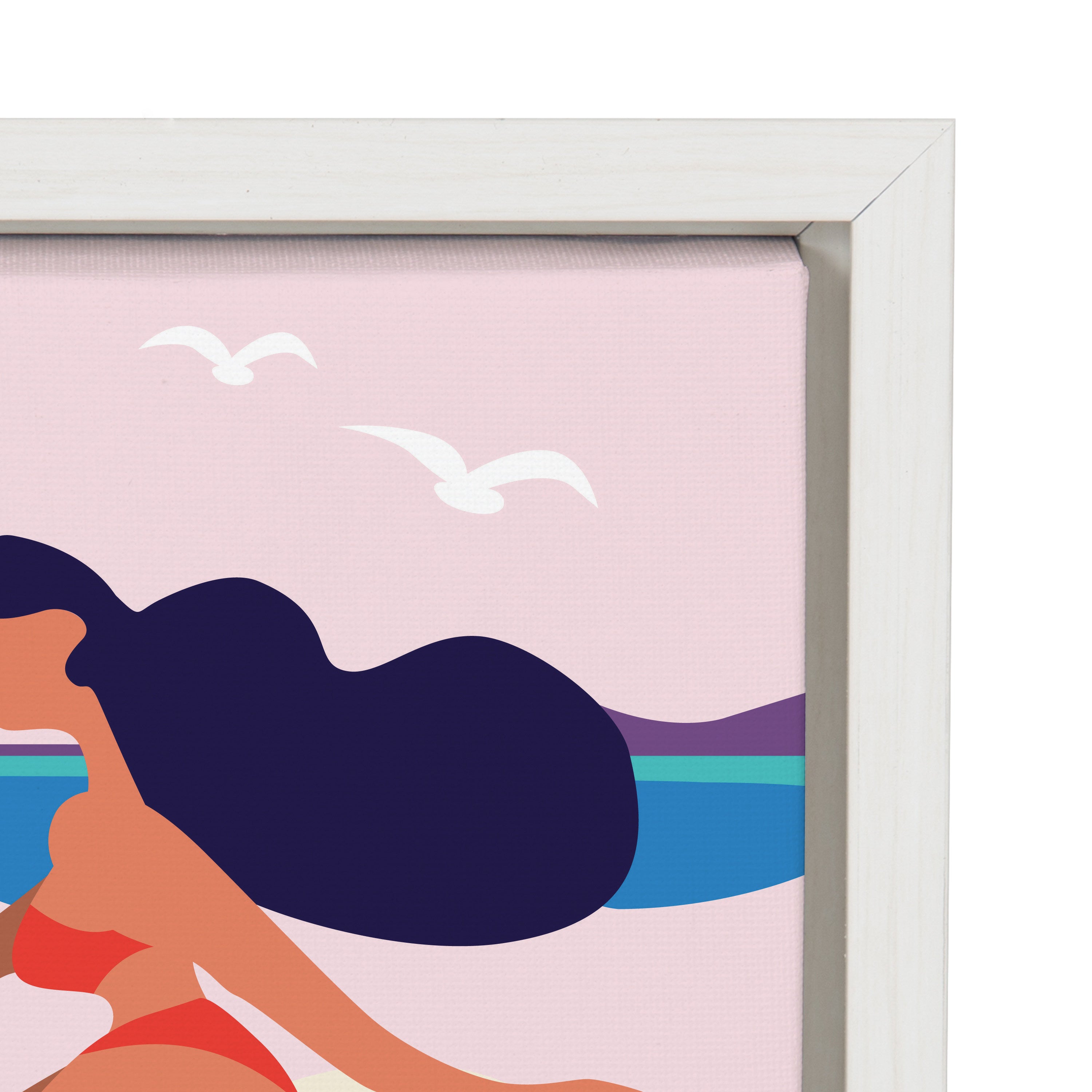 Sylvie Mid Century Modern Surf Dog Framed Canvas by kateandlaurel - product image 3 for Resin Society
