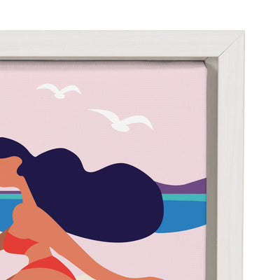 Sylvie Mid Century Modern Surf Dog Framed Canvas by kateandlaurel - product image 3 for Resin Society