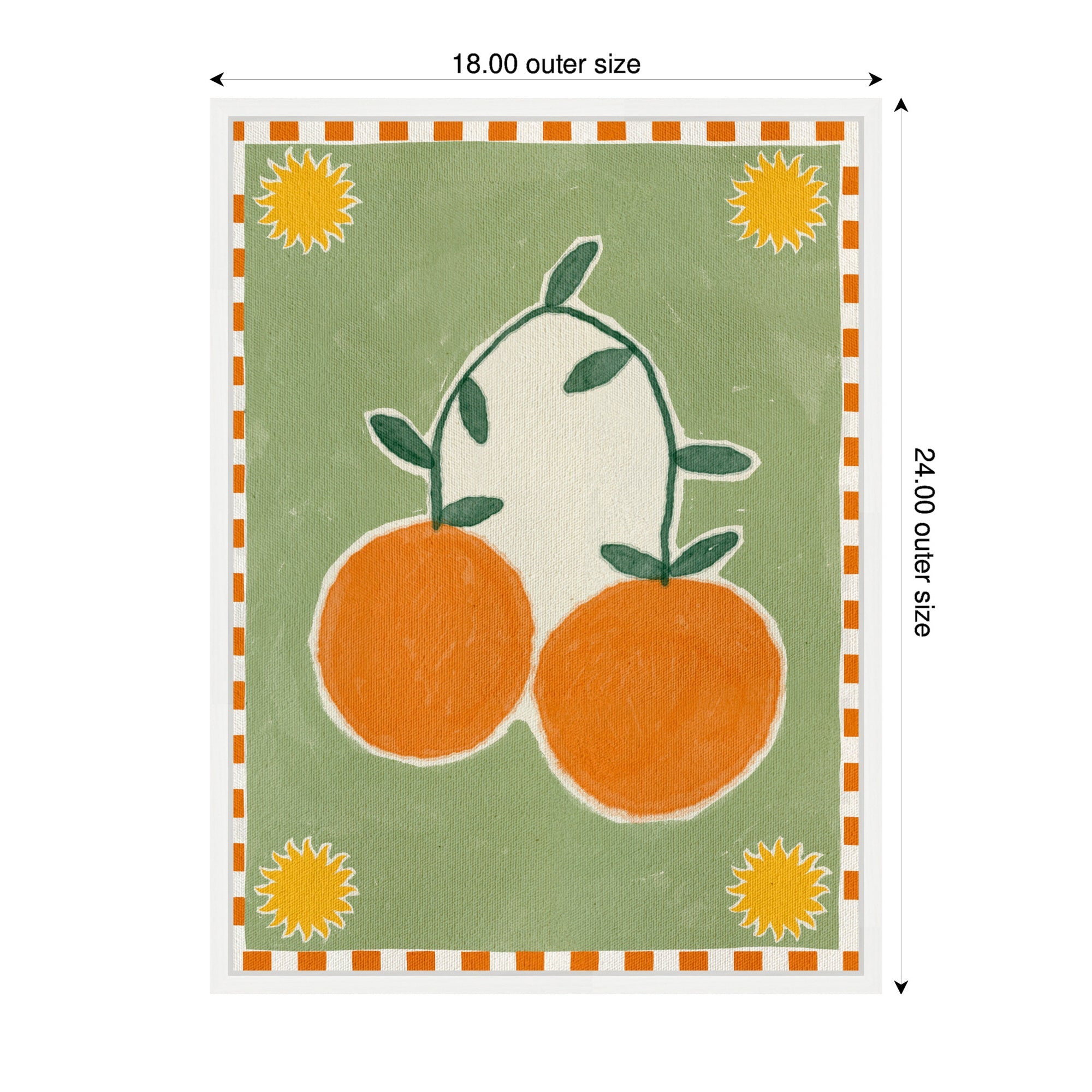 Sylvie Lush Duo 5 Orange Framed Canvas by Shatha Al Dafai