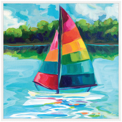 Sylvie Sunday Sailing Framed Canvas by Rachel Christopoulos