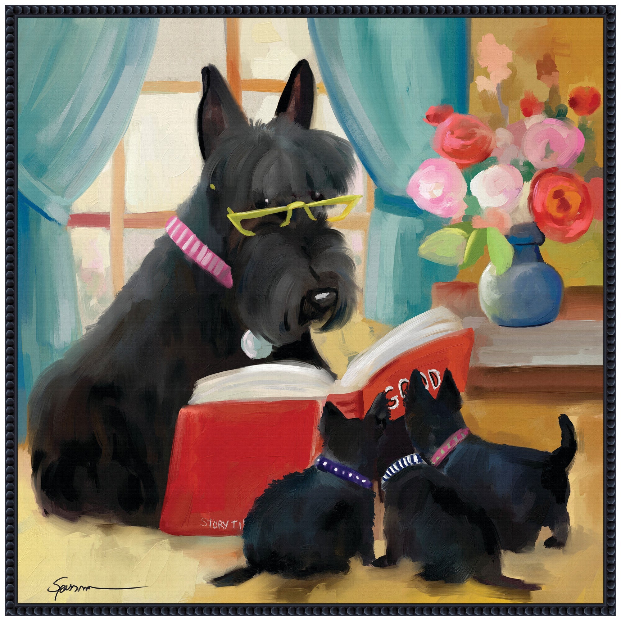 Sylvie Story Hour Framed Canvas by Mary Sparrow
