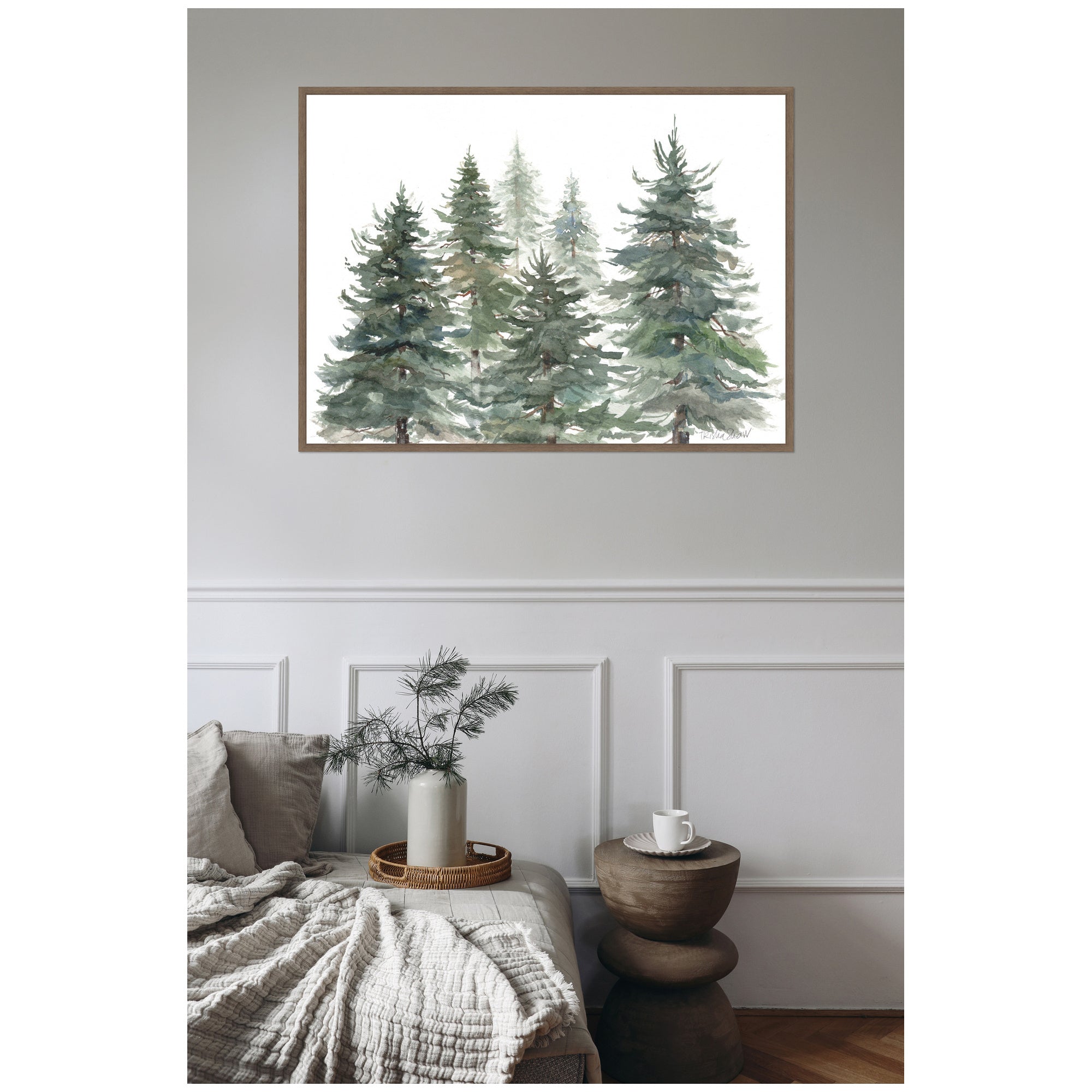 Sylvie Framed Canvas Pines And Evergreens by Patricia Shaw