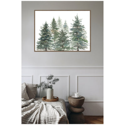 Sylvie Framed Canvas Pines And Evergreens by Patricia Shaw
