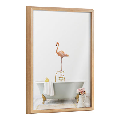 Blake Flamingo Cottage Bathroom Framed Printed Glass by kateandlaurel - main product image for Resin Society