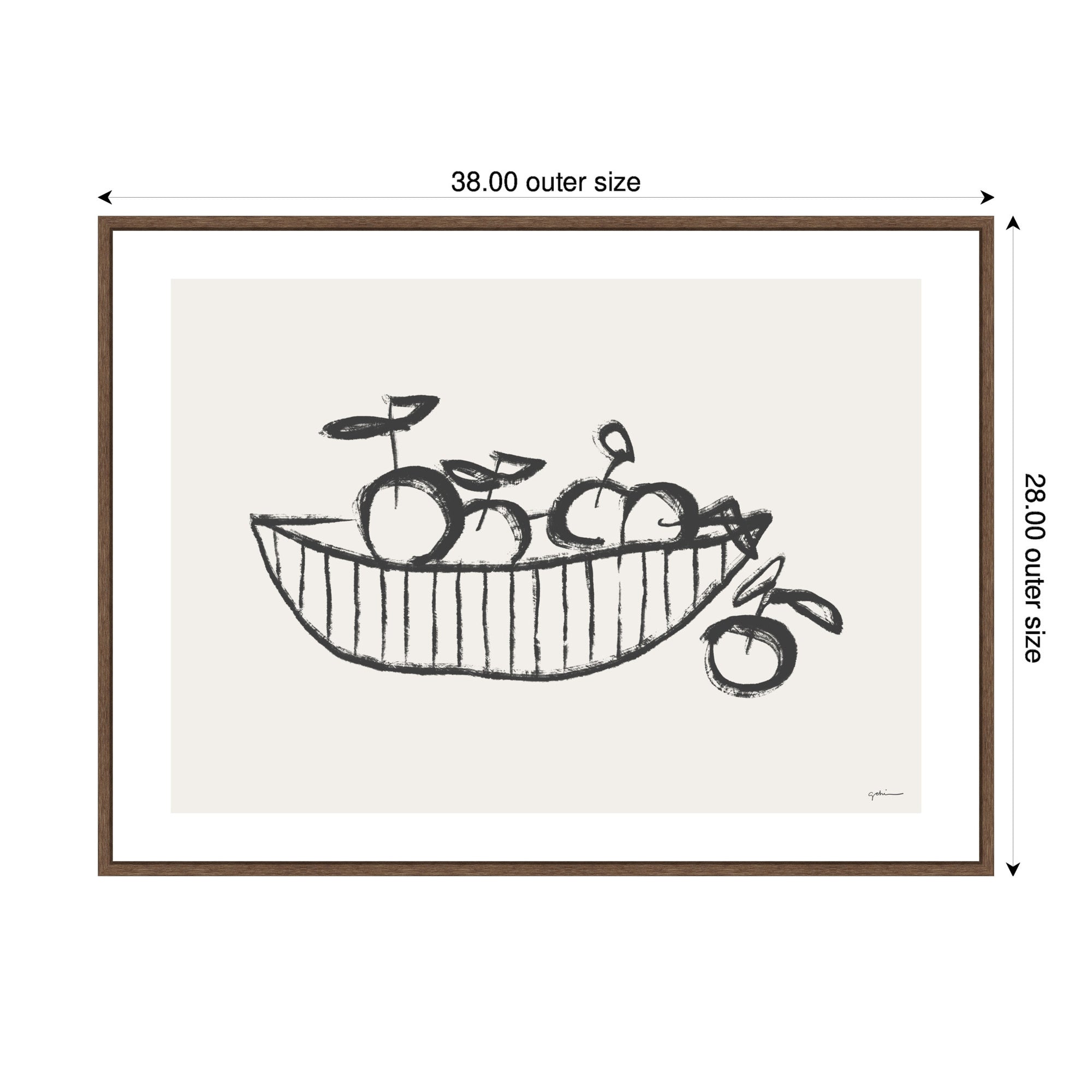 Orange Basket by Gabrielly Guedes Framed Canvas Wall Art Print