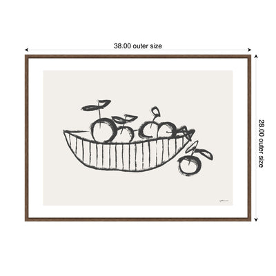 Orange Basket by Gabrielly Guedes Framed Canvas Wall Art Print