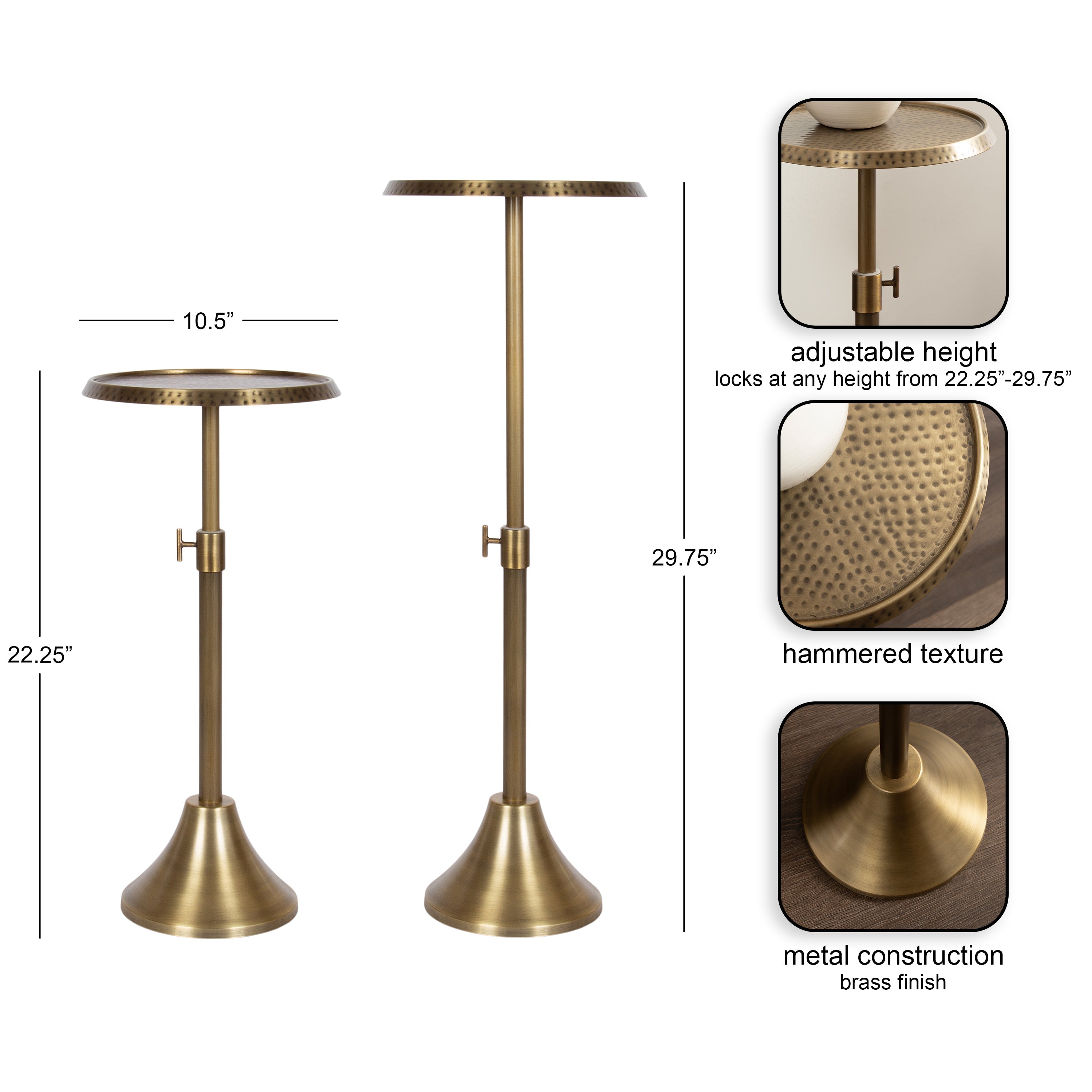 Sanzo Adjustable Metal Drink Table
