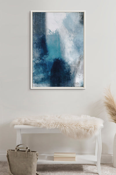 Sylvie Aqua Abstract 1 Framed Canvas by kateandlaurel - product image 4 for Resin Society
