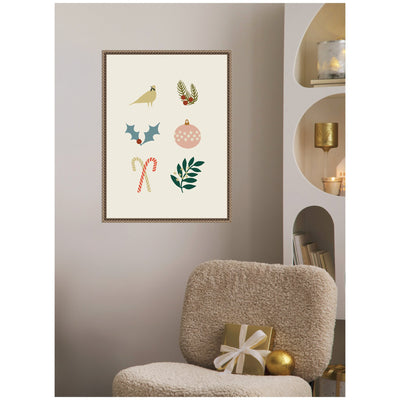 Sylvie Beaded Holiday Six Framed Canvas by Hannah Beisang