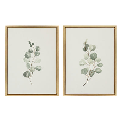 Sylvie Eucalyptus Framed Canvas Set by Maja Mitrovic