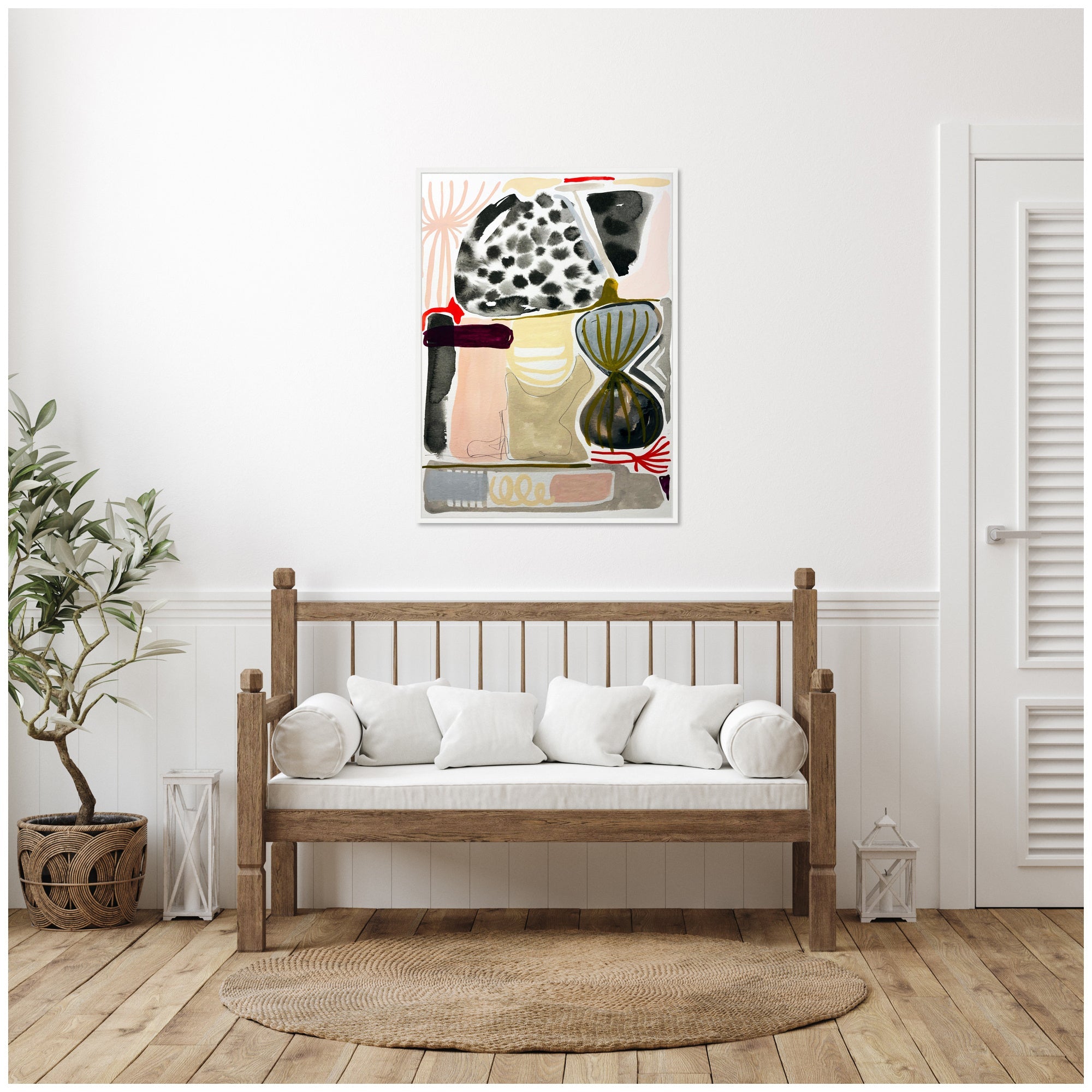 Sylvie Abstract 01 Framed Canvas by Emma Daisy