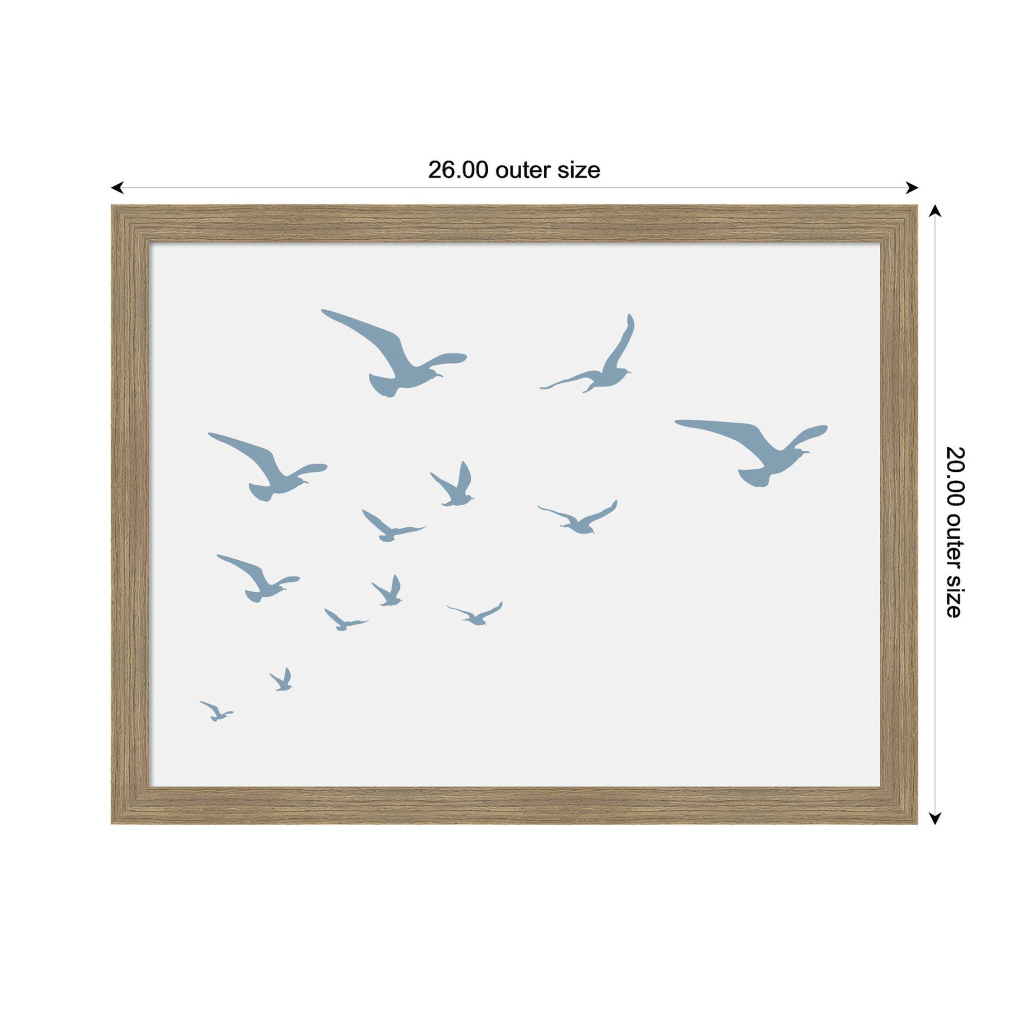 Seagulls White Background by Jolly and Dash Framed Wall Art Print