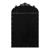 Arched black framed pinboard with ornamental cutout top and evenly spaced fastening tabs around edges against white background.