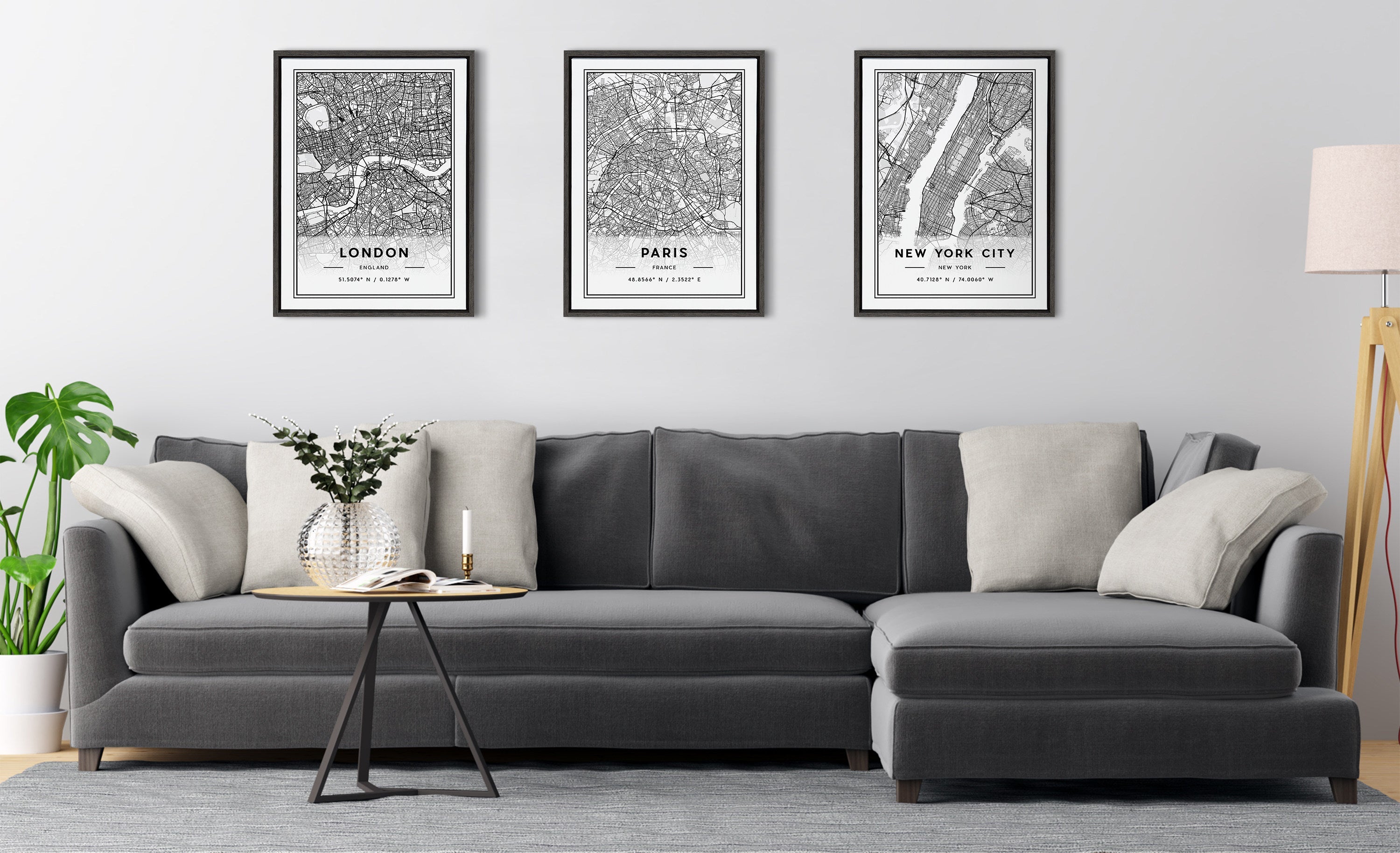 Sylvie New York City Map Framed Canvas by Jake Goossen