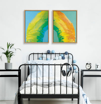Sylvie MP Rainbow Sorbet 1 and 2 Framed Canvas Set by kateandlaurel - product image 9 for Resin Society
