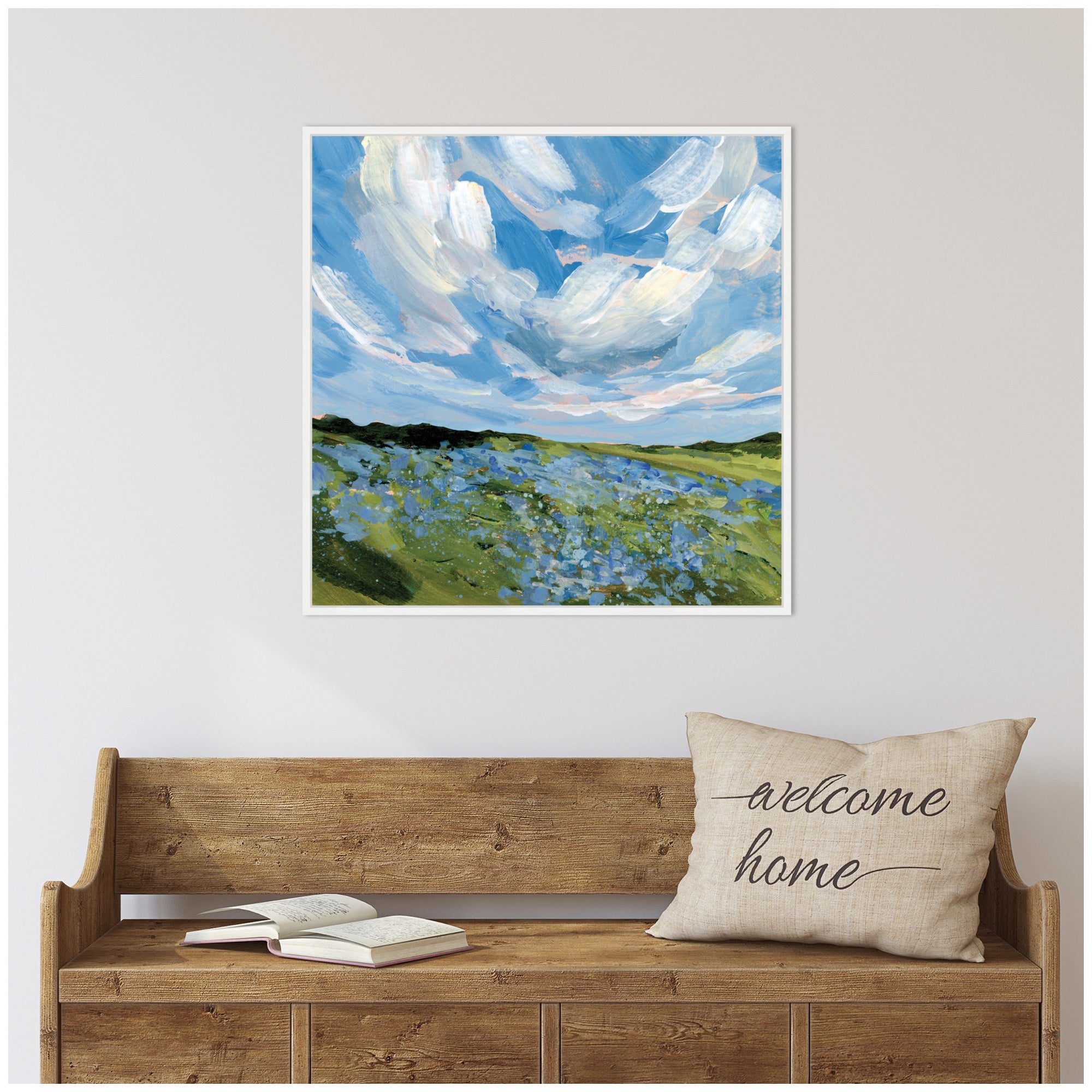 Texas Bluebonnets by Emily Kenney Framed Canvas Wall Art Print