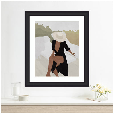 Framed Art Elegant Woman in Hat by July Art Prints