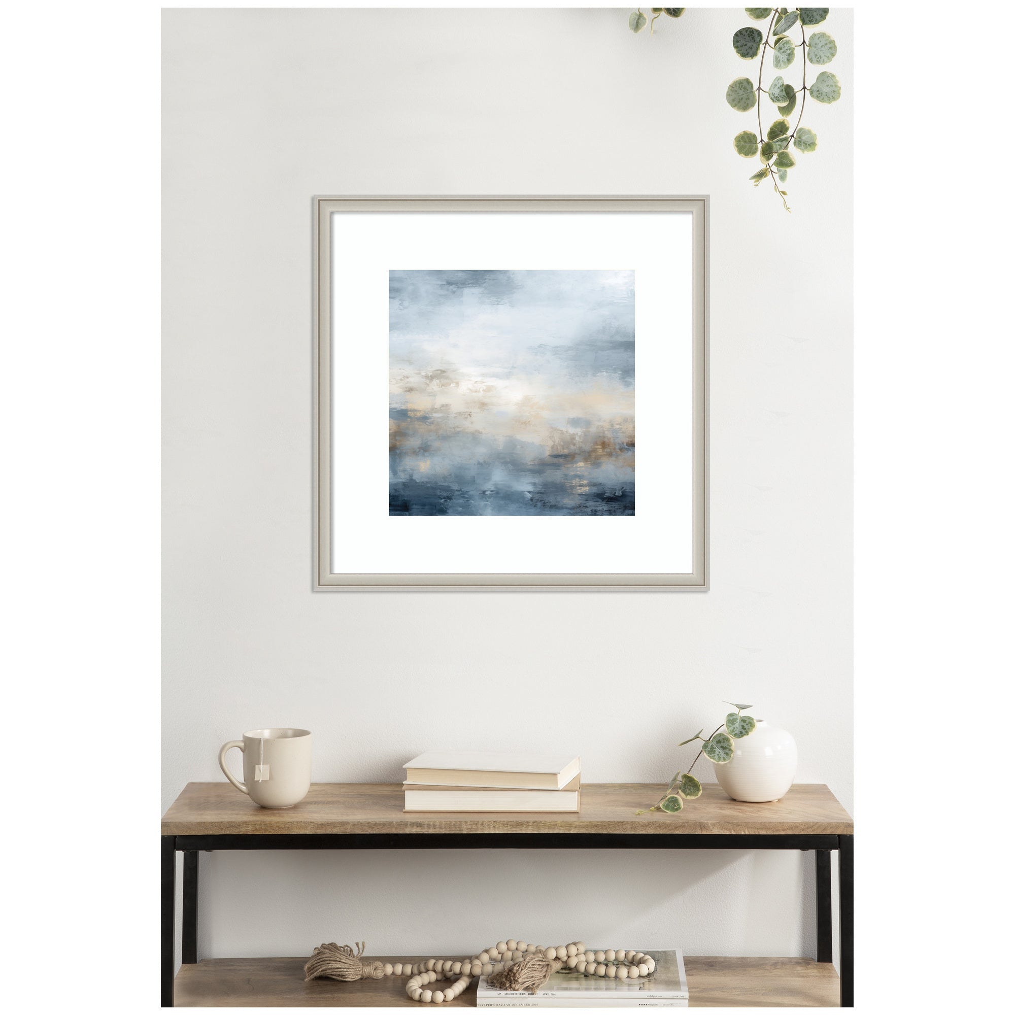 Tonal Abstract Oceanic Nautical Serenity Blue by The Creative Bunch Studio Framed Wall Art Print