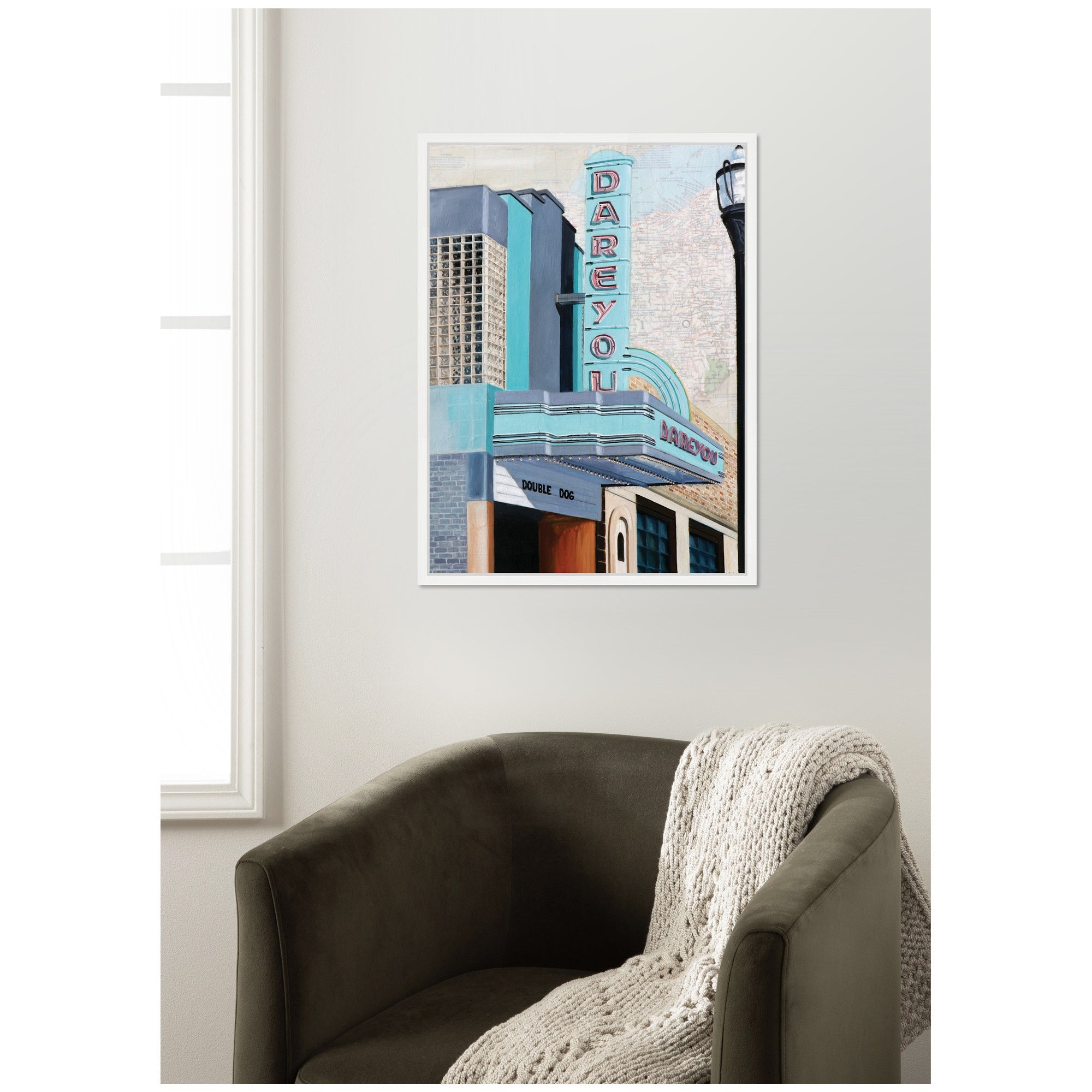 Double Dog by Krista V. Allenstein Framed Canvas Wall Art Print