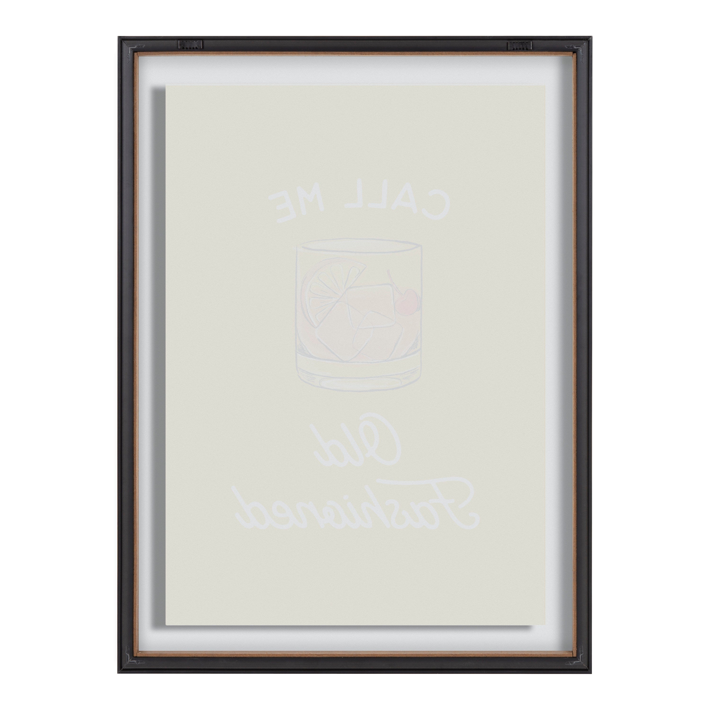 Blake Call Me Old Fashioned Yellow Framed Printed Glass by The Creative by kateandlaurel - product image 4 for Resin Society