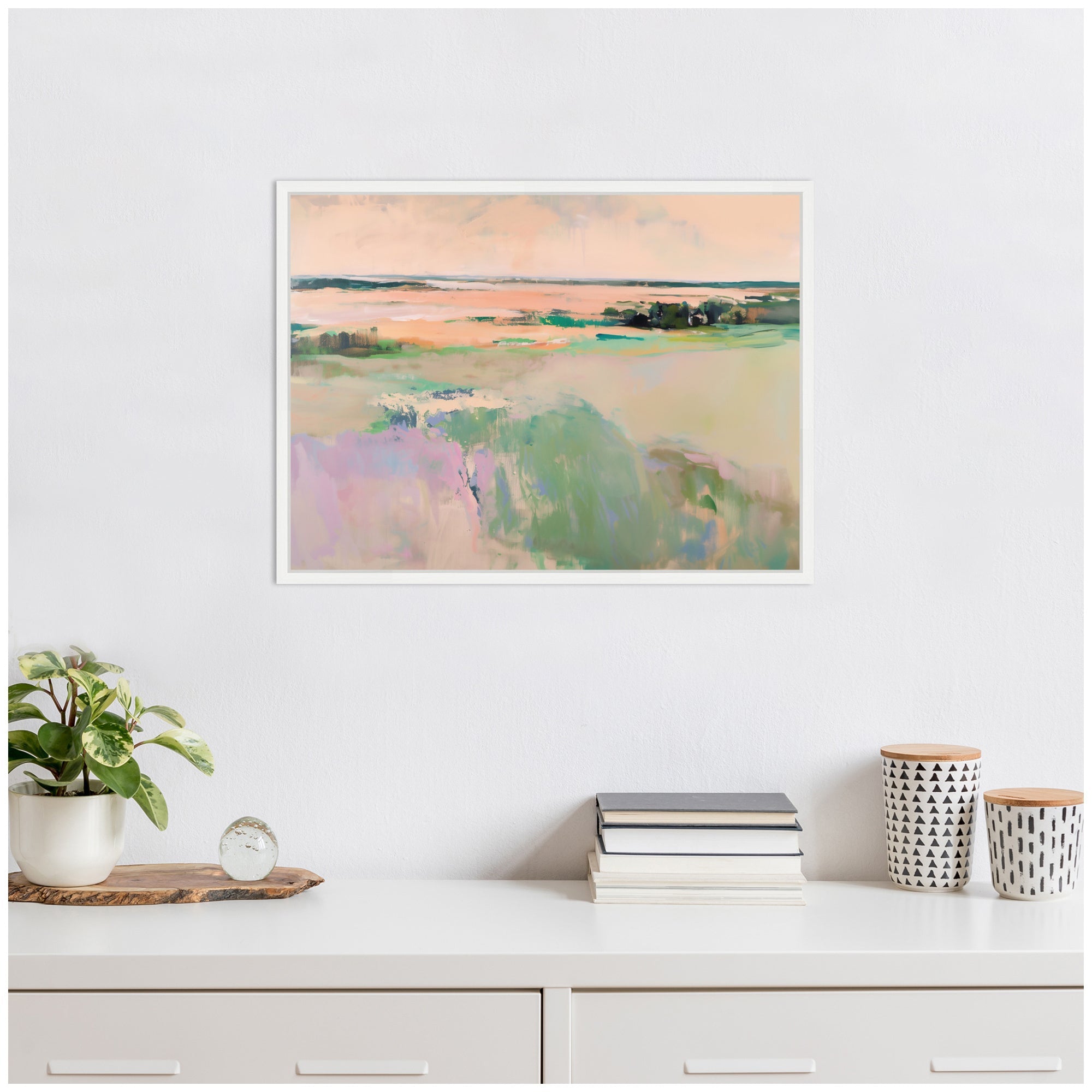 Sylvie Pastel Horizon III Framed Canvas by Amy Lighthall