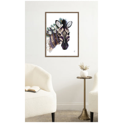 Zebra by Madeline Jeppesen Framed Canvas Wall Art Print