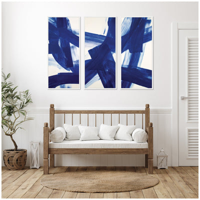 Cobalt Mark No.
1, No.
2, & No.
3 3 Piece Framed Canvas Wall Art Set by Amy Lighthall