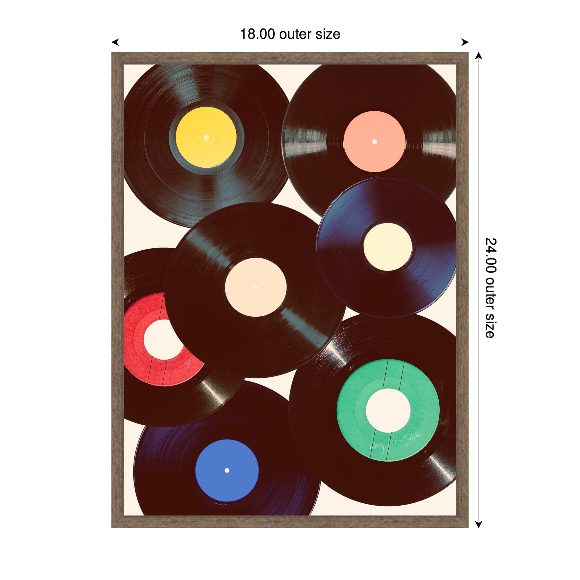 Sylvie Retro Vinyl Framed Canvas by Honey Island Studio